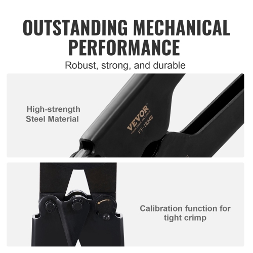 VEVOR 1/2" and 3/4" PEX Crimping Tool, Dual Head Combo PEX Crimper Tool for PEX Copper Crimp Rings, Compact Plumbing Crimp Tool with Go/No-Go Gauge,