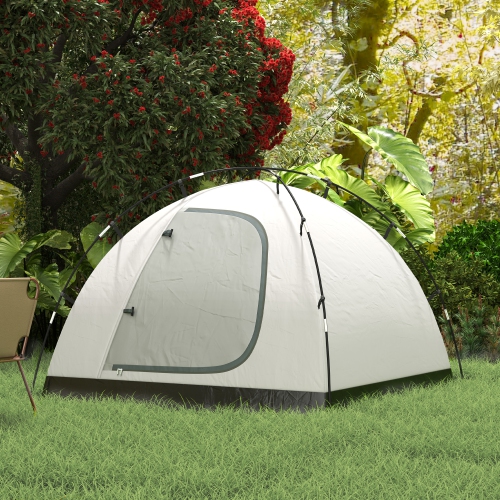 Outsunny 4 Person Camping Tent, Easy Set Up Dome Tent Family Tent, 3000mm Waterproof Tents for Camping with Porch and Bedroom Sewn-in Groundsheet for