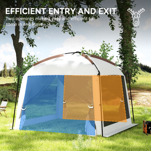 Tente à moustiquaire Outsunny 10 x 10 pi, abri à moustiquaire UV50+ avec 2 portes, abri de camping avec sac de transport et piquets,