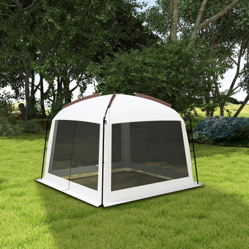 Tente à moustiquaire Outsunny 10 x 10 pi, abri à moustiquaire UV50+ avec 2 portes, abri de camping avec sac de transport et piquets,