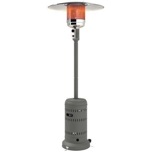 Image 1 of 9.. Outsunny 48000 BTU Portable Outdoor Propane Heater, Free Standing Adjustable Patio Gas Heater with Tip-over Protection and Wheels for Garden, 32.3" x