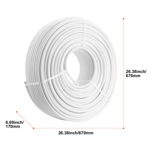 VEVOR 656ft PEX-AL-PEX Tube, 5/8'' Diameter Aluminum-Plastic Oxygen Barrier Radiant Floor PEX Pipe, 0.08''Thickness Radiant Heat Floor Plumbing Inner