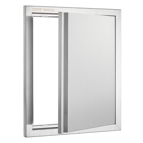 VEVOR 18W x 21H Inch BBQ Access Door, Single Outdoor Kitchen Door, Stainless Steel Flush Mount Door, Wall Vertical Door with Recessed Handle, for BBQ
