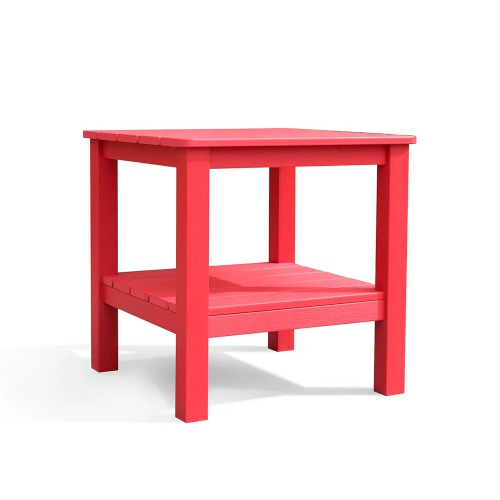 KRIKACY  Adirondack End Table, Two-Tier Hips All-Weather Outdoor Side Table In Red