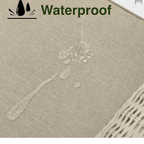 Krikacy Ottoman with Cushioned Footrest, All-Weather Handwoven Rattan Furniture, Beige