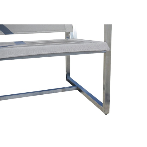 Krikacy Stainless Steel Teak Outdoor Hanging Chair, All Weather Furniture, Modern, Silver