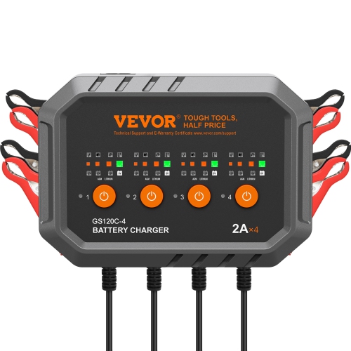 VEVOR  8-Amp Smart Battery Charger, Lifepo4 Lead-Acid (Agm / Gel / Sla) Car Battery Charger, Fully-Automatic Charger Maintainer for Boat Motorcycle