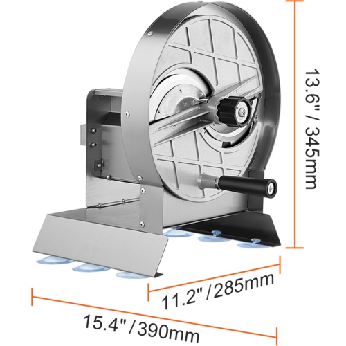 VEVOR 0-0.5"/0-12mm Thickness Manual Vegetable Fruit Slicer, Adjustable Commercial Slicer Machine, Stainless Steel Food Cutter Slicing Machine with 2