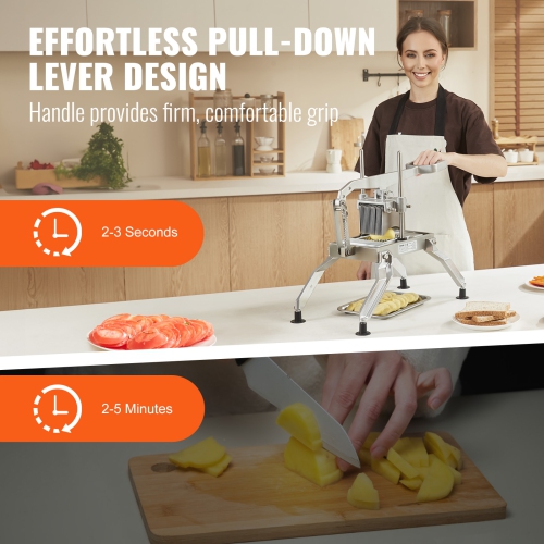 VEVOR Commercial Vegetable Slicer, 3/8" and 3/16" Tomato Slicer, Stainless Steel and Aluminum Alloy Vegetable Cutter Slicer, Manual Tomato Slicer