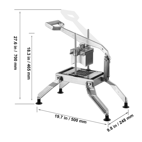 VEVOR Commercial Vegetable Slicer, 3/8" and 3/16" Tomato Slicer, Stainless Steel and Aluminum Alloy Vegetable Cutter Slicer, Manual Tomato Slicer