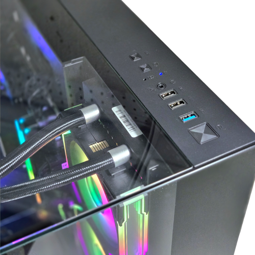 FunHei Tech Gaming PC, AMD Ryzen 7 9800X3D 8-Core Processor, RTX 5070 Ti, 64GB DDR5 RAM, 4TB SSD, WiFi & Bluetooth, Win11 Pro, Black