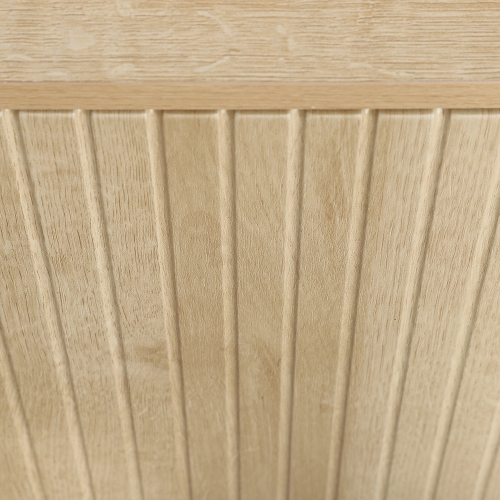 HOMCOM Fluted Sideboard Buffet Cabinet with Storage, 55" Modern Kitchen Storage Cabinet with 4 Doors, 2 Adjustable Shelves and 5 Metal Legs, Nature