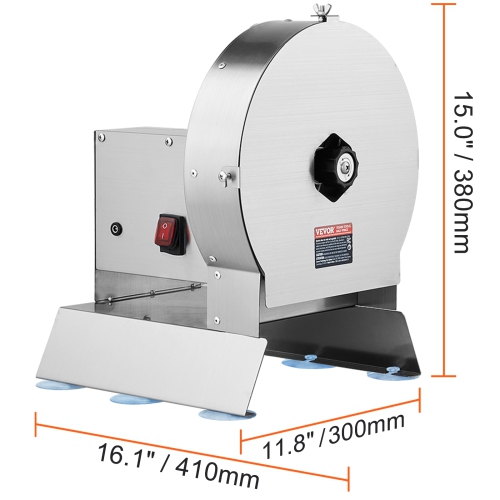 VEVOR 0-0.5"/0-12mm Thickness Electric Vegetable Slicer, Adjustable Commercial Slicer Machine, Convertible to Manual, Stainless Steel Food Cutter