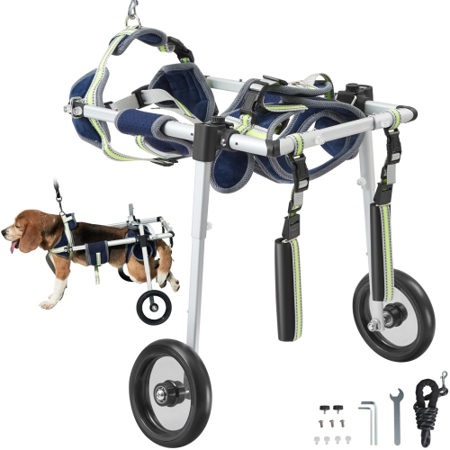 Image 1 de 9.. VEVOR 2 Wheels Dog Wheelchair for Back Legs, Pet Wheelchair Lightweight & Adjustable Assisting in Healing, Dog Cart/Wheelchair for Injured, Disabled,