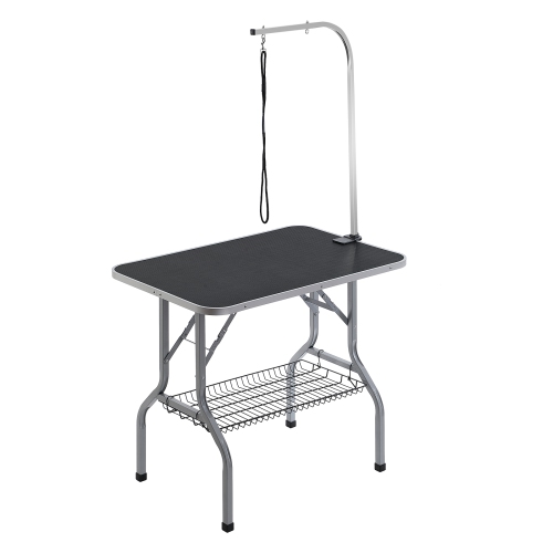 Image 1 de 9.. VEVOR 36''x24'' Pet Grooming Table Arm with Clamp, Foldable Pets Grooming Stand for Medium and Small Dogs, Free No Sit Haunch Holder with Grooming