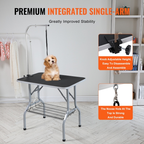 VEVOR 36''x24'' Pet Grooming Table Arm with Clamp, Foldable Pets Grooming Stand for Medium and Small Dogs, Free No Sit Haunch Holder with Grooming