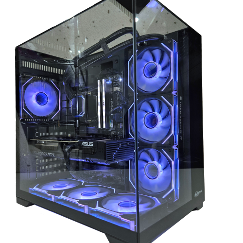 FunHei Tech Gaming PC, AMD Ryzen 7 9800X3D 8-Core Processor, RTX 5070, 32GB DDR5 RAM, 2TB SSD, WiFi & Bluetooth, Win11 Pro, Black