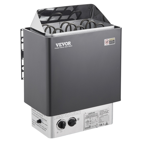 VEVOR 4.5KW Sauna Heater, 220V Electric Sauna Stove, Steam Bath Sauna Heater with Built-In Controls, 3h Timer and Adjustable Temp for Max. 105-210