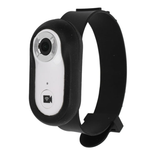 White HD 1080P Pet Collar Camera – 170° Wide Angle, Portable DV Animal View Camera Recorder for Cats and Dogs