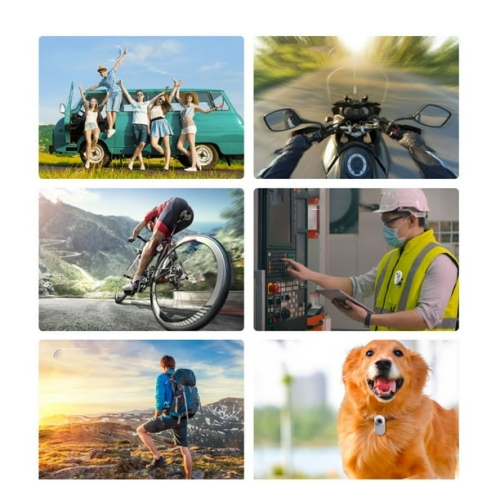 Caméra HD blanche pour animal de compagnie avec carte mémoire 128&nbsp;Go – Enregistrement 1080p, objectif 170°, lecteur de carte de type C