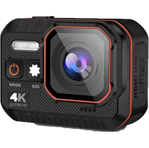 GREEN SCENIC  4K HD Action Camera (No Card) – 40Mp, Ip68 Waterproof, 170° Wide-Angle Lens Camera In Black