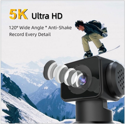 5K Sports Pocket Camera Pocket Digital Camera 270 Degree Rotation Creative Handheld Camera Outdoor Sports Photographer Tight Handheld【32GB】