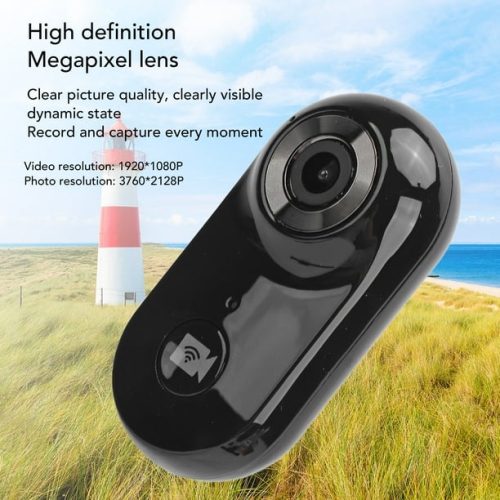Black Mini Pet Sports Camera – 1080P HD, Wide Angle Lens for Collar Mounting Animal View Camera Recorder