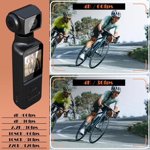 Magic Cube Pocket Camera 4K Ultra HD Pocket Camera 270° Rotatable Pocket Camera Suitable for Outdoor, Cycling, Diving, Filming [Without TF Card]