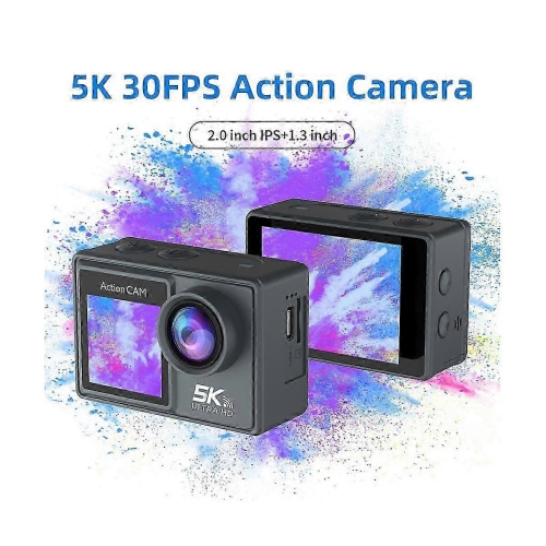 5K WiFi Wrist-Controlled HD Action Camera - 170° Wide Angle, 24MP, EIS Stabilized Cycling/Skiing Mini Action Camera