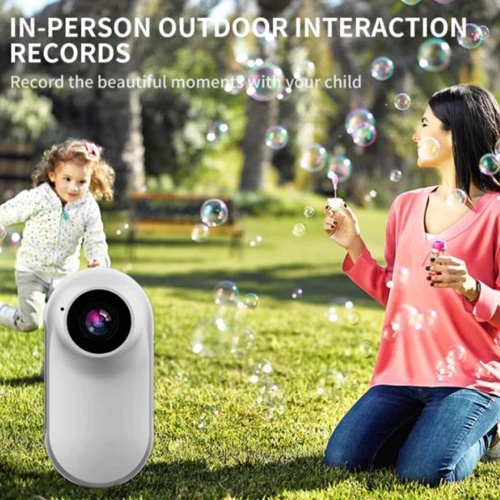 Mini caméra d'action HD 1080p blanche avec carte mémoire 32 Go – Enregistrement à une touche, ultraportatif, adapté à un usage extérieur Caméra