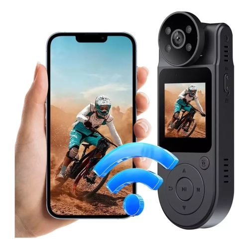 [128GB] Hiking, equipped with 180° rotating lens, magnetic back clip design, 140° wide-angle motion detection, outdoor walking infrared mode WIFI mode