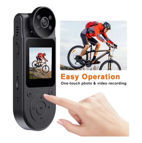 [128GB] Hiking, equipped with 180° rotating lens, magnetic back clip design, 140° wide-angle motion detection, outdoor walking infrared mode WIFI mode