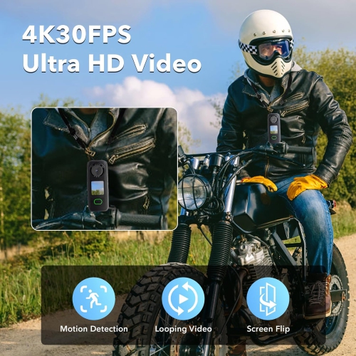 Black Professional 4K Action Camera – 1.4” Touch Screen, Electronic Image Stabilization, IPX6 Waterproof, 150° Wide Angle