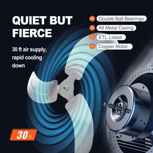 VEVOR 20 Inch Wall Mount Fan, 3-speed High Velocity Max. 4650 CFM Oscillating Industrial Wall Fan, Commercial or Residential for Warehouse,