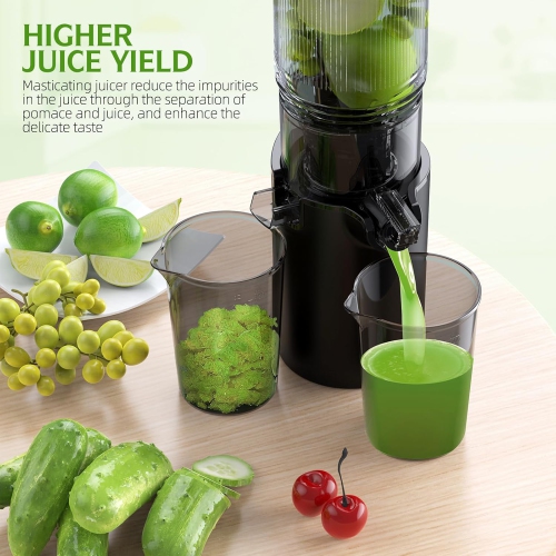 cold press juicer, slow masticating juicer, juicer for whole fruits and vegetables, easy to clean, juicer