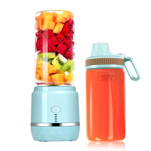 Electric Mini Rechargeable Juicer Rechargeable Portable Handheld - Blue Double Cup