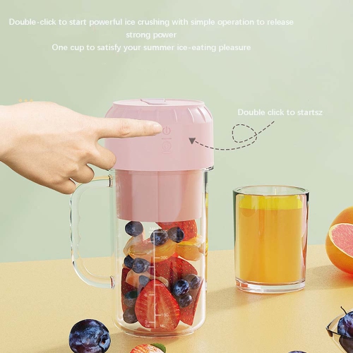 Portable USB Rechargeable Mini Juicer, Handheld Mini Personal Electric Juicer - Pink