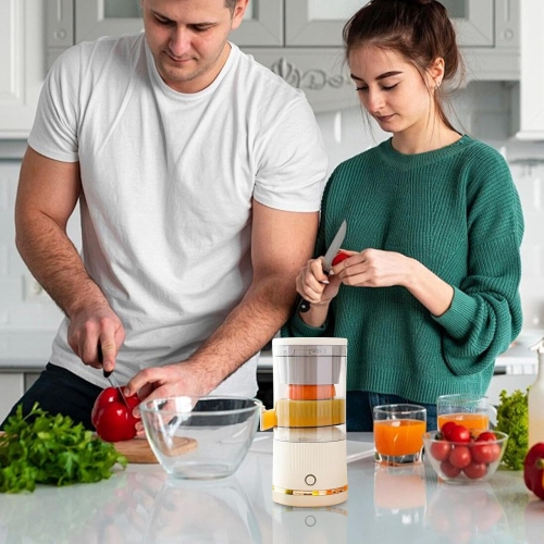 Centrifugeuse Home Juicer Extracteur à jus portatif séparé Mini mélangeur multifonction - Blanc