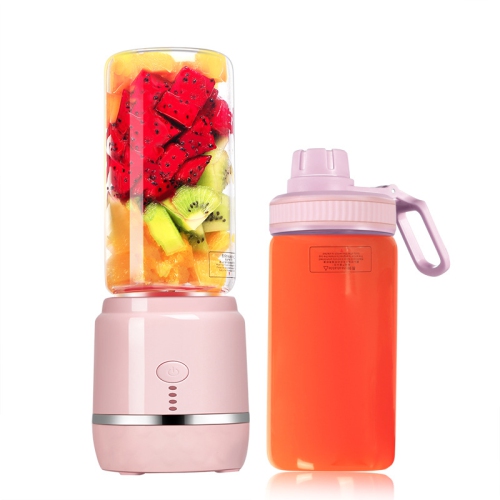 Electric Mini Rechargeable Juicer Rechargeable Portable Handheld - Pink Double Cup