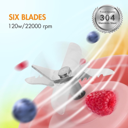 Electric Mini Rechargeable Juicer Rechargeable Portable Handheld - Pink Double Cup