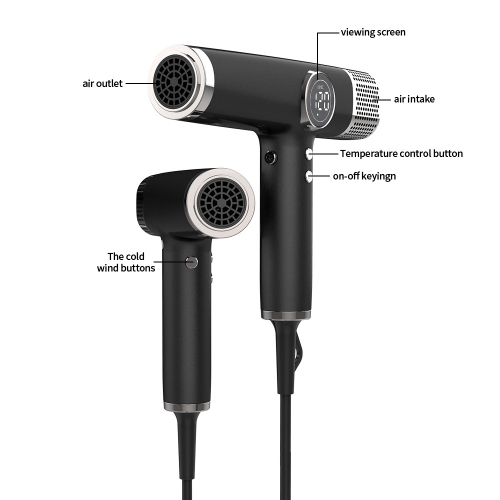 Hair Dryer, Negative Ion Hair Dryer Set, Portable Quick Dry Low Noise Hair Dryer with Magnetic Nozzle and Diffuser for Home, Travel and Salon