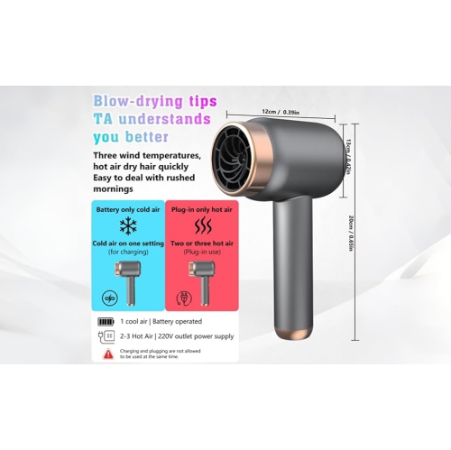 Wireless Charging Hair Dryer High Power Leafless Dormitory Quick Drying Hair Dryer