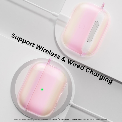 ORNARTO for AirPods Pro 2nd Generation Case(2023/2022),Stylish Gradient Clear TPU, LED Visible, Full Drop Protection Cover for AirPods Pro 2nd Case