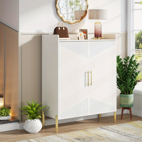 Lantine Large Shoe Cabinet With Doors,6-Tier Entryway Shoe Storage Cabinet With Shelves,30 Pairs Modern Shoes Rack Organizer For