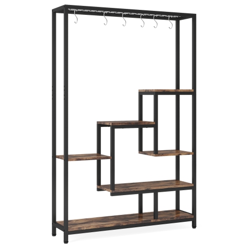 Lantine 5-Tier Tall Metal Plant Stand, 70.9 Inches, 6PC S Hooks, Multi-Purpose Flower Bonsai Display Rack for Indoor, Garden, Balcony, Living Room