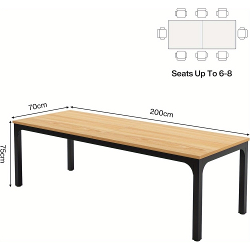 Lantine 6.5FT Conference Table, 78.7 Inche Rectangle Meeting Seminar Table, Large Business Tables For 6-8 People