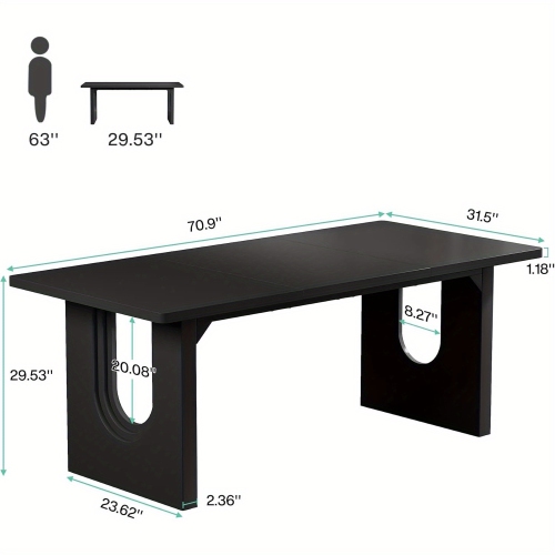 Lantine Modern Executive Desk, 70.9" Large Office Computer Desk, Conference Table Meeting Room Table, Simple Workstation Business Furniture For Home