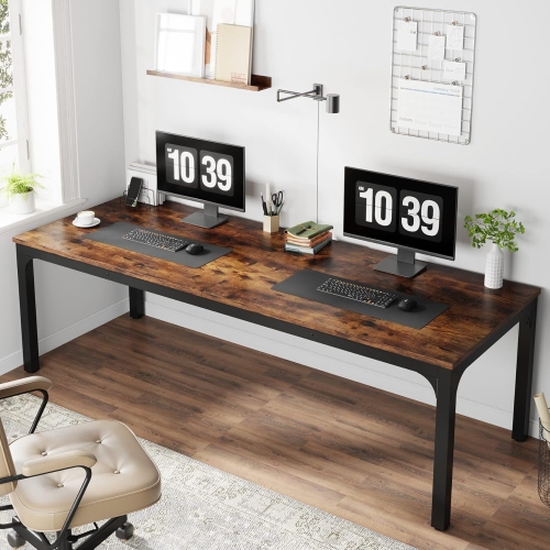 Lantine 78.7" Extra Long 2-Person Computer Desk, Home Office Workstation