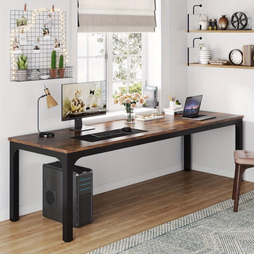 Lantine 78.7" Extra Long 2-Person Computer Desk, Home Office Workstation