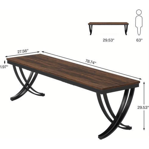 Lantine 2 Person Office Computer Desk, 78.7-Inch Extra Long Desk, Large Double Desk For Two People, Workstation Work Desk For Home Office With